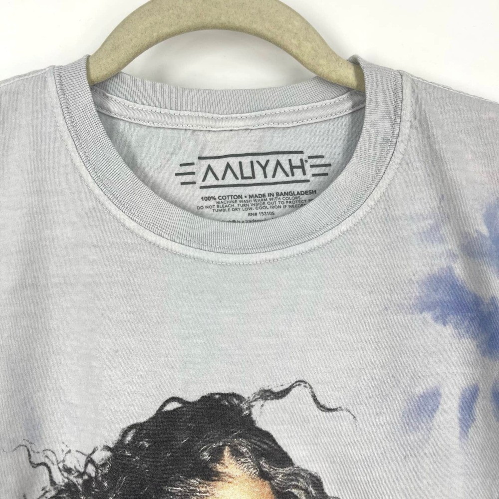 Aaliyah Portrait Band Tee Tie Dye Blue T-Shirt Medium NWOT - Picture 2 of 7